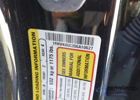 2025 Ford Explorer St from USA, damaged, VIN 1FMWK8GC3SGA10627